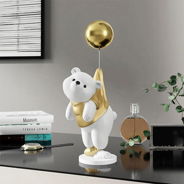 Escultura Decorativa Ursinho Balão Dourada | TrendHaus - Decoração para Casa