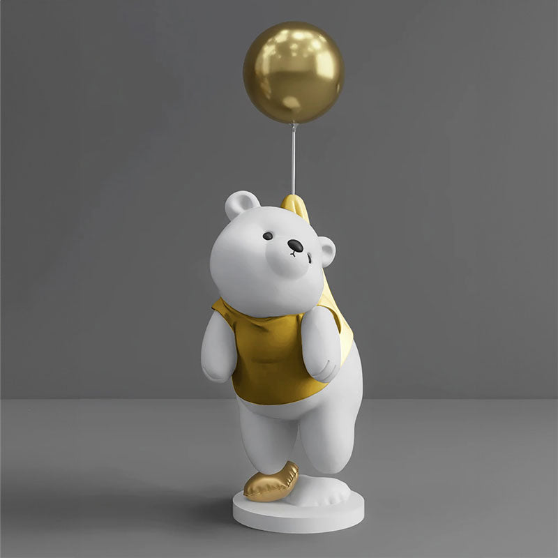 Escultura Decorativa Ursinho Balão Dourada 04 | TrendHaus - Decoração para Casa