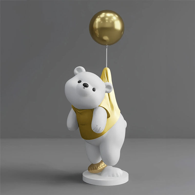 Escultura Decorativa Ursinho Balão Dourada 02 | TrendHaus - Decoração para Casa