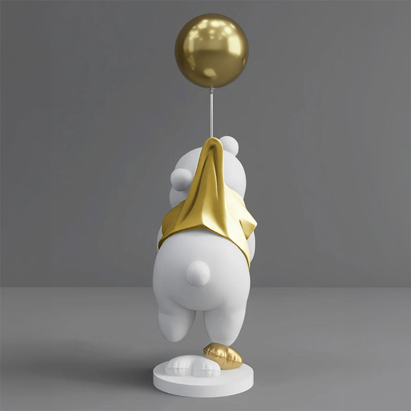 Escultura Decorativa Ursinho Balão Dourada 03 | TrendHaus - Decoração para Casa