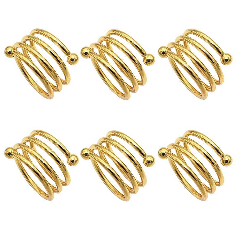 Jogo de Anéis para Guardanapos Espiral - Kit com 6 Peças Dourado | TrendHaus - Decoração para Casa