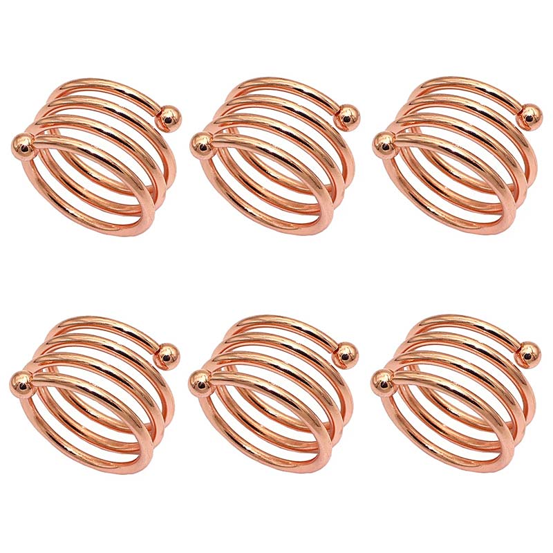 Jogo de Anéis para Guardanapos Espiral - Kit com 6 Peças Rosé | TrendHaus - Decoração para Casa