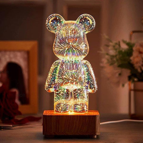 Luminária de Mesa Ursinho em Festa - Abajur para Quarto - Luminárias | TrendHaus - Decoração para Casa