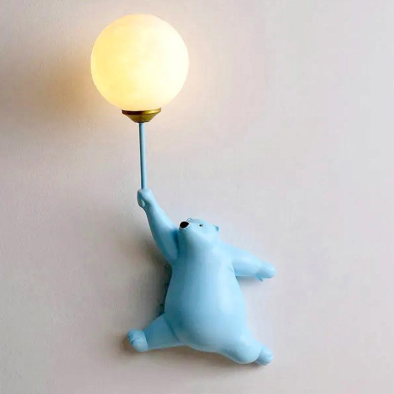 Luminária de Parede Ursinho Lua Azul | TrendHaus - Decoração para Casa - Esquerda