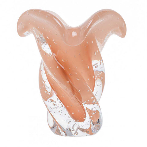 Vaso Murano Decorativo Argus Peach em cristal soprado à mão com tom quente e delicado | TrendHaus