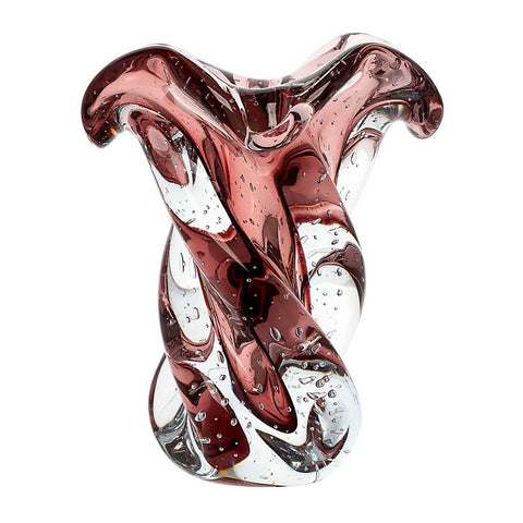 Vaso Murano Decorativo Argus Vintage Rosé em cristal soprado à mão com tom rosé envelhecido | TrendHaus