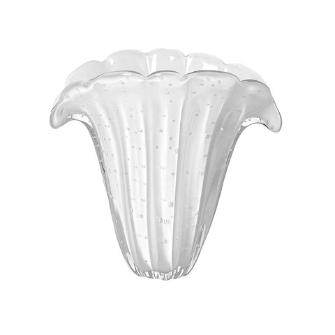 Vaso Murano Decorativo Firenze Branco em cristal soprado à mão com presença serena | TrendHaus