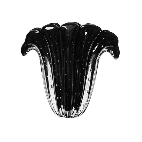 Vaso Murano Decorativo Firenze Preto em cristal soprado à mão com presença escultural | TrendHaus