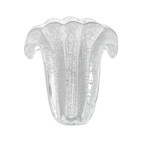 Vaso Murano Decorativo Firenze Transparente Ice em cristal soprado à mão com nuances frias | TrendHaus