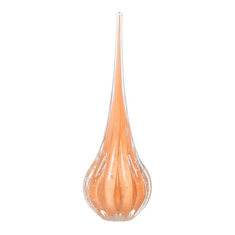 Gota de Cristal Murano Lighthouse Peach em cristal soprado à mão com tom quente e delicado | TrendHaus