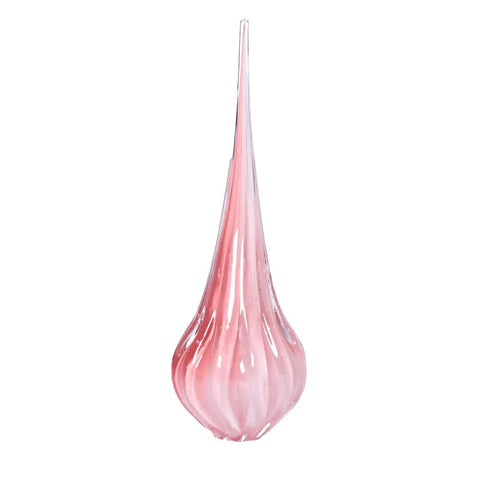 Gota de Cristal Murano Lighthouse Rosa Quartzo com textura mineral em cristal soprado à mão | TrendHaus