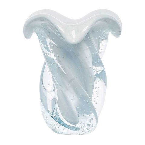 Vaso Murano Decorativo Argus Branco em cristal soprado à mão com presença escultural | TrendHaus