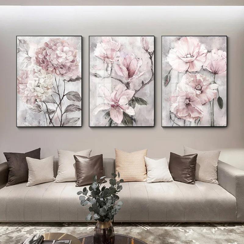Quadros Decorativos - Telas em Tecido Canvas | TrendHaus - Decoração para Casa Características dos Quadros Decorativos Pink Flowers: