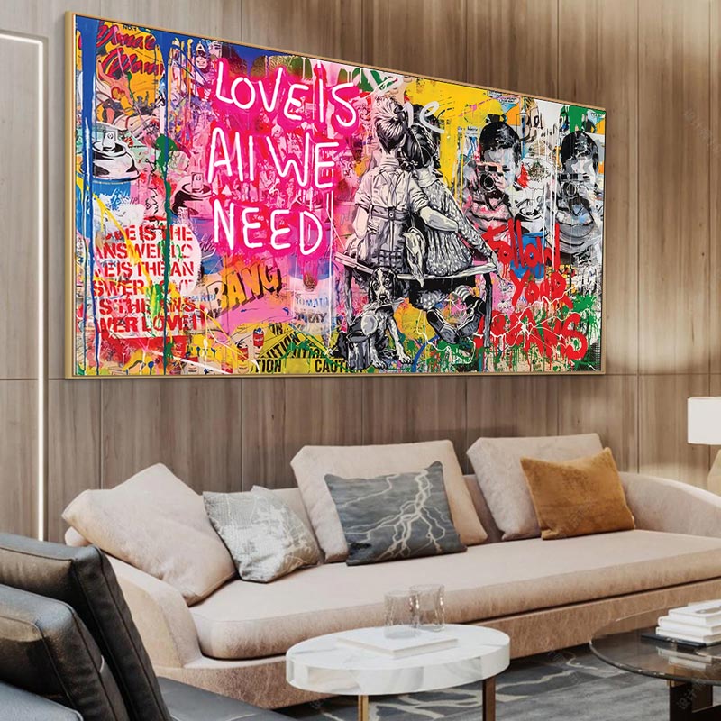 Quadro Decorativo Love Is All We Need para Sala, Quarto | TrendHaus - Decoração para Casa 4
