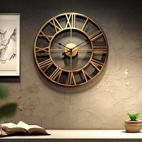 Relógio de Parede Retro Gold | TrendHaus - Decoração para Casa