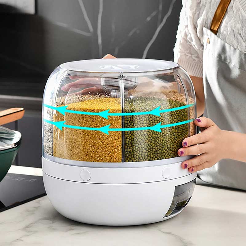 Dispenser Giratório de Alimentos e Cereais 360º 8 | TrendHaus - Decoração para Casa