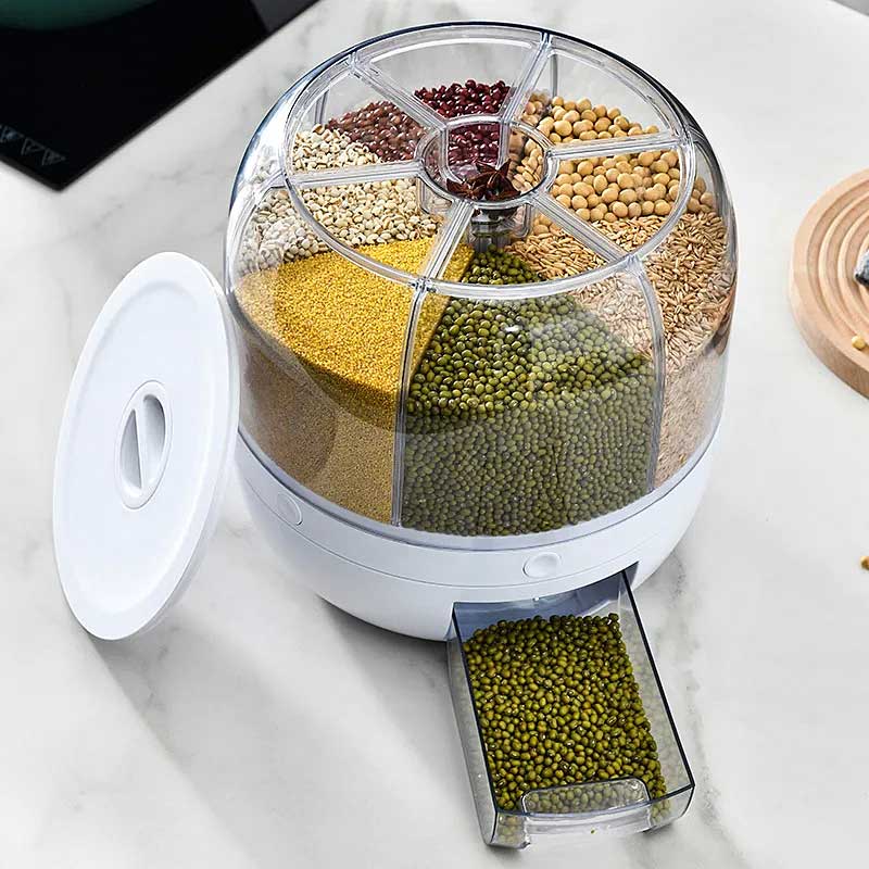 Dispenser Giratório de Alimentos e Cereais 360º 15 | TrendHaus - Decoração para Casa