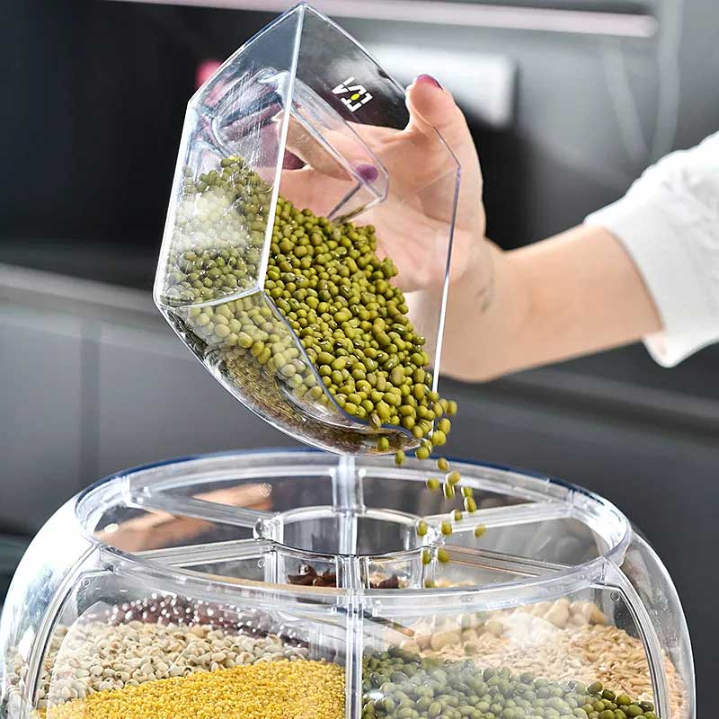 Dispenser Giratório de Alimentos e Cereais 360º 14 | TrendHaus - Decoração para Casa