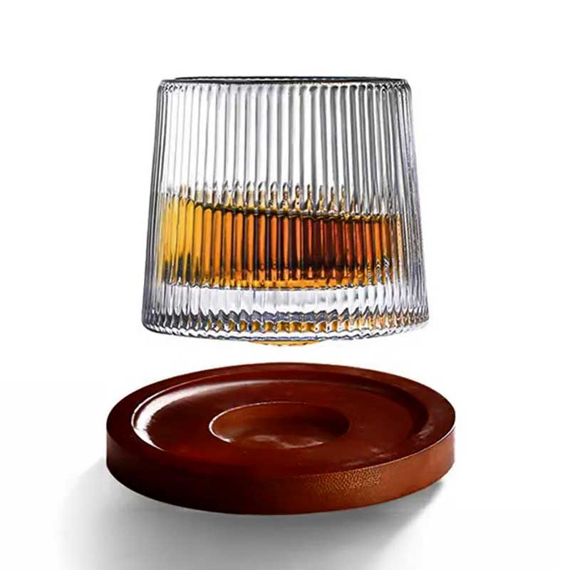 Jogo de Copos de Whisky Rotativos Stripe com Base - Presente para o Dia dos Pais | TrendHaus - Decoração para Casa