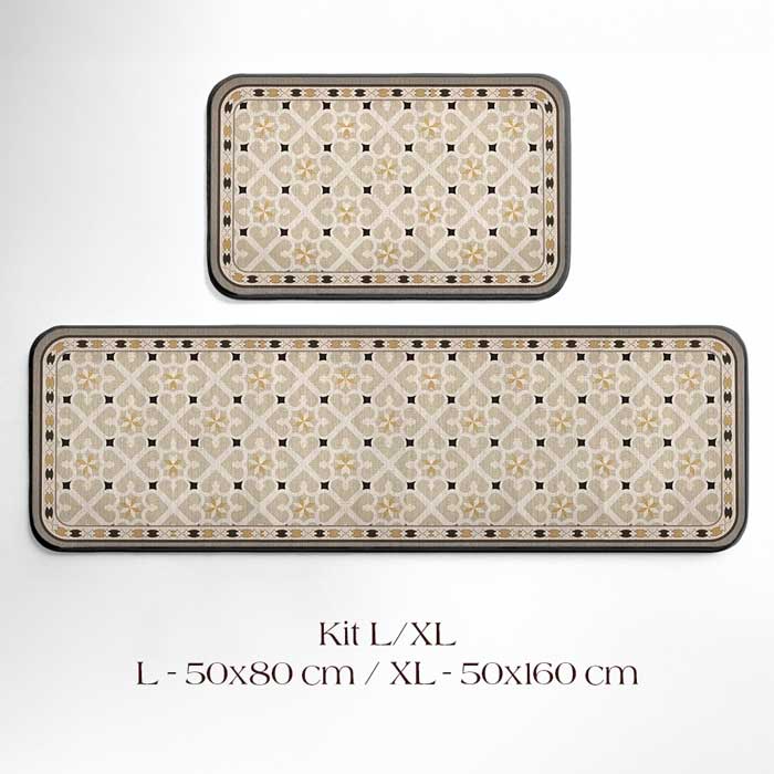 Kit de Tapetes para Cozinha Impermeável Ladrilhos Modelo C L/XL| TrendHaus - Decoração para Casa