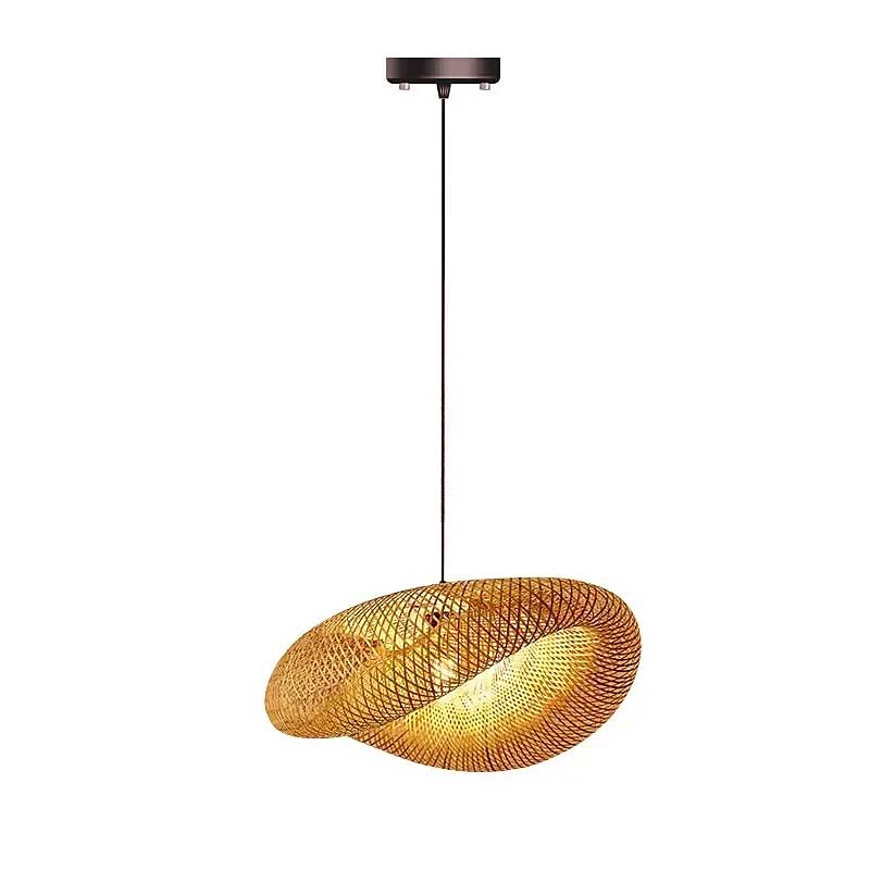 Luminária Pendente de Palha Orient Padang Base Preta | TrendHaus - Decoração para Casa