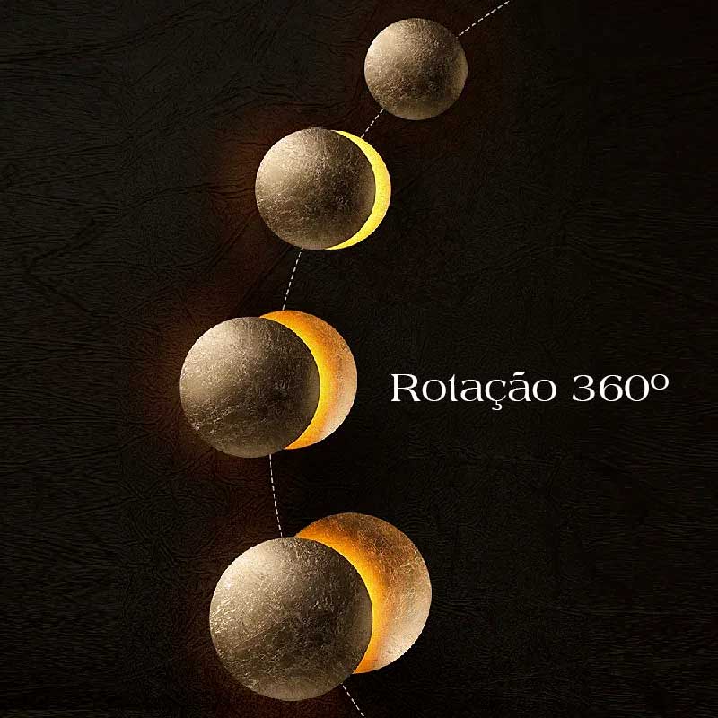 Luminária de Parede Arandela Eclipse Rotação 360º | TrendHaus - Decoração para Casa