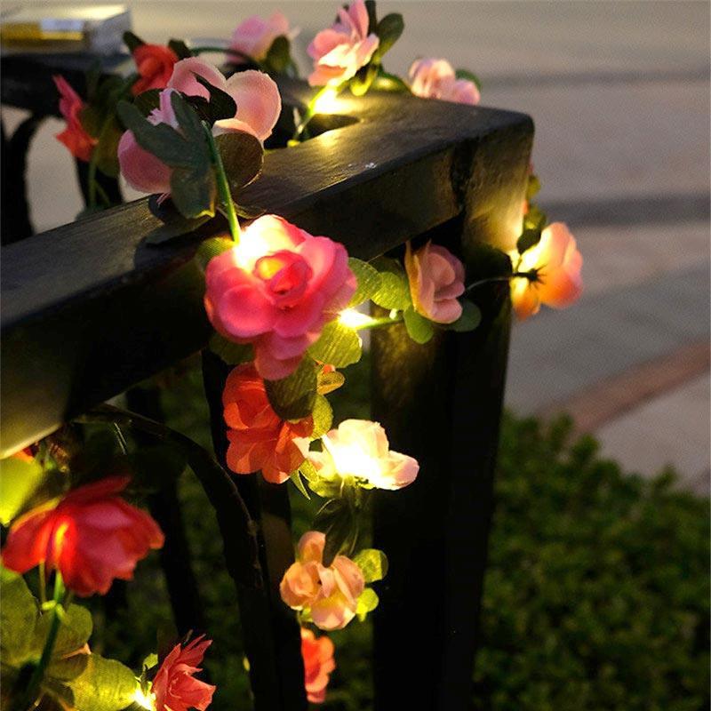 Luminária Fio de Luzes Flores Pink e Laranja - Fairy Lights - Luminária - Luz de Natal | TrendHaus - Decoração para Casa