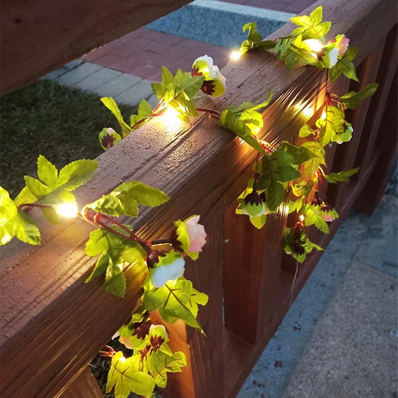 Fio de Luzes Flores Rosas e Brancas - Luminária - Fairy Lights - Luz de Natal | TrendHaus - Decoração para Casa
