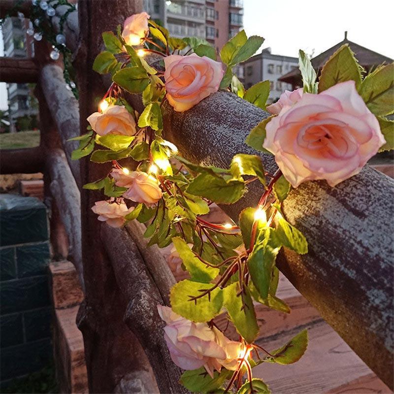 Fio de Luzes Flores Rosa Champagne - Fairy Lights - Luminária - Luz de Natal | TrendHaus - Decoração para Casa