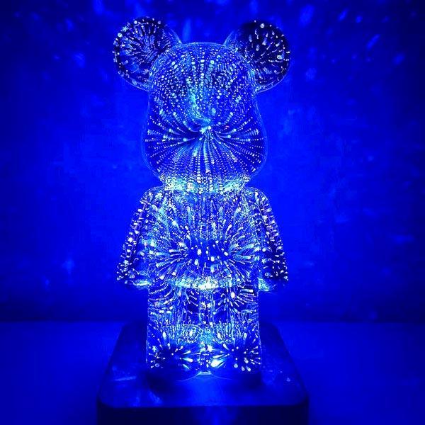 Luminária de Mesa Ursinho em Festa - Abajur para Quarto - Luminárias Azul | TrendHaus - Decoração para Casa