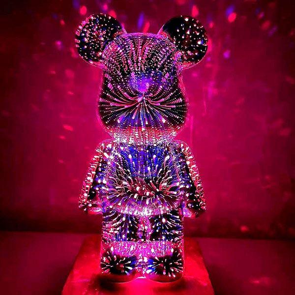 Luminária de Mesa Ursinho em Festa - Abajur para Quarto - Luminárias Rosa | TrendHaus - Decoração para Casa