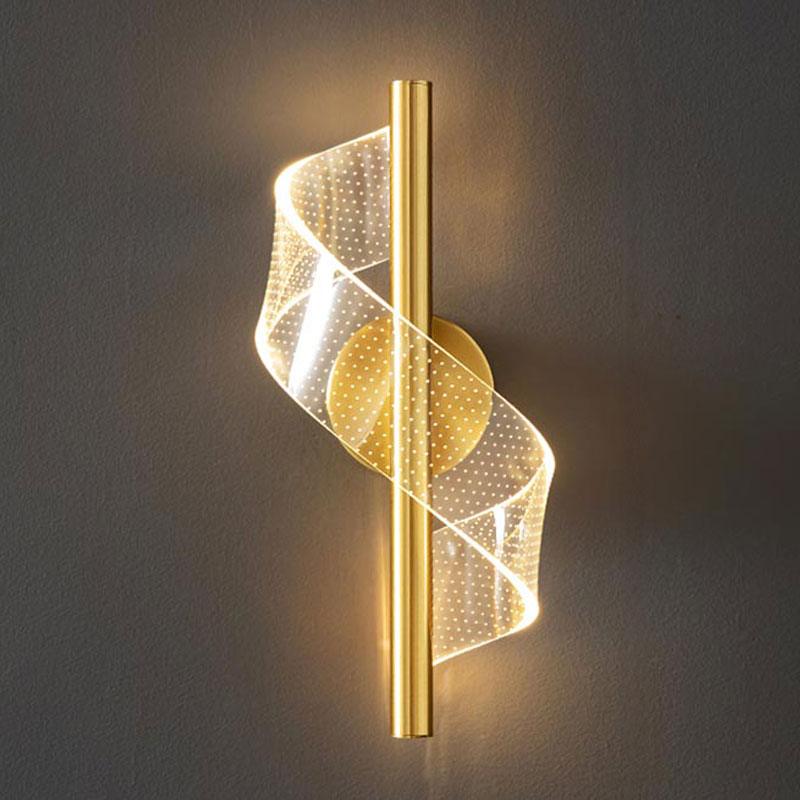 Luminária de Parede Arandela Espiral - Para Quarto e Sala - Dourada | TrendHaus - Decoração para Casa