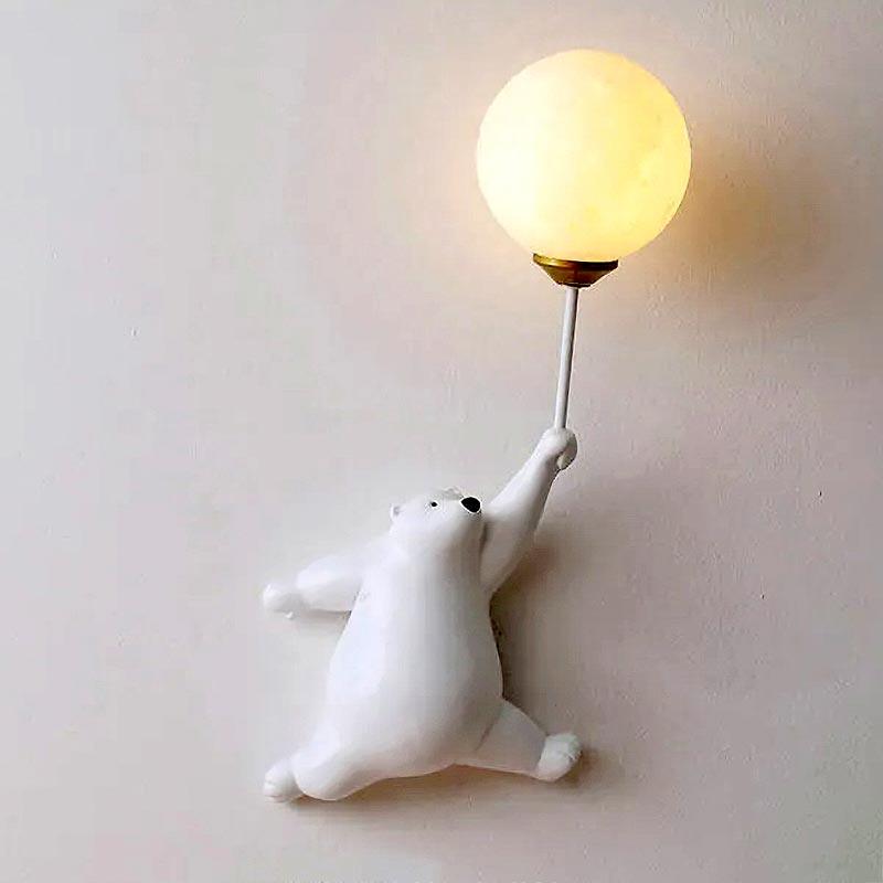 Luminária de Parede Ursinho Lua Branca Direita | TrendHaus - Decoração para Casa