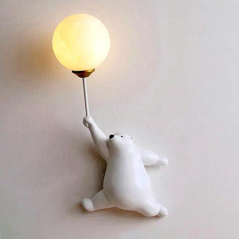 Luminária de Parede Ursinho Lua Branca Esquerda | TrendHaus - Decoração para Casa