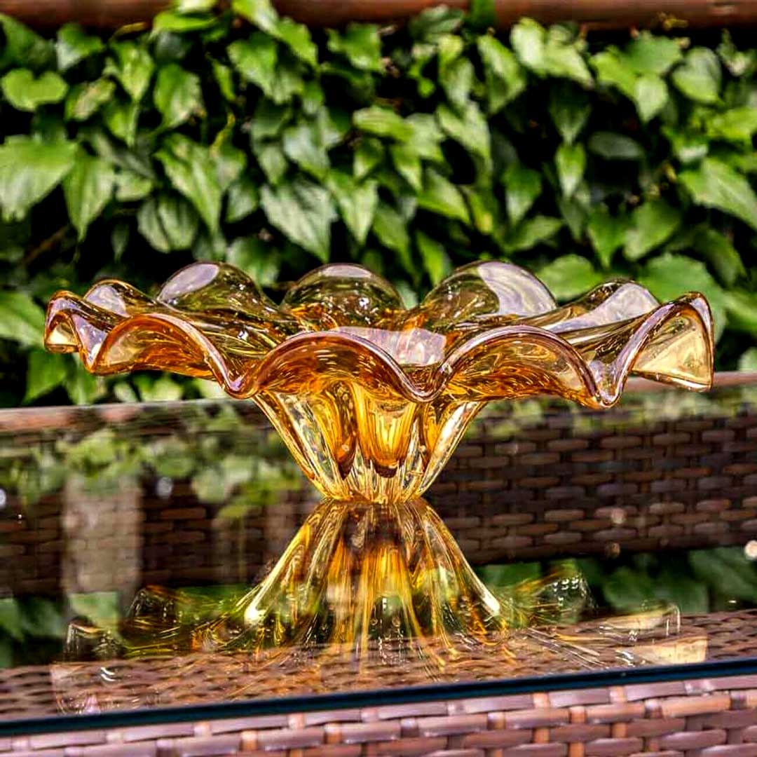 Murano Centro de Mesa Yara Âmbar 3 | TrendHaus - Decoração para Casa