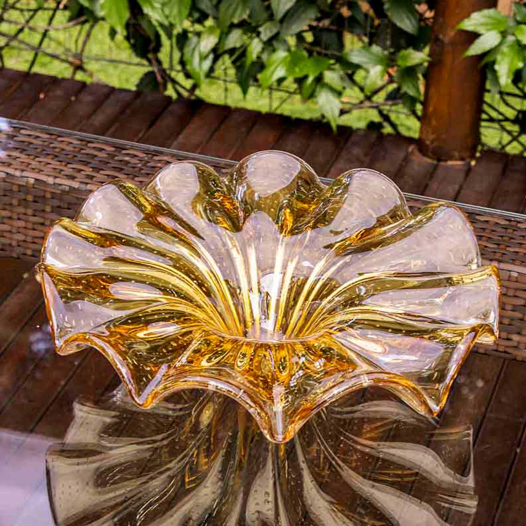 Murano Centro de Mesa Yara Âmbar 6 | TrendHaus - Decoração para Casa