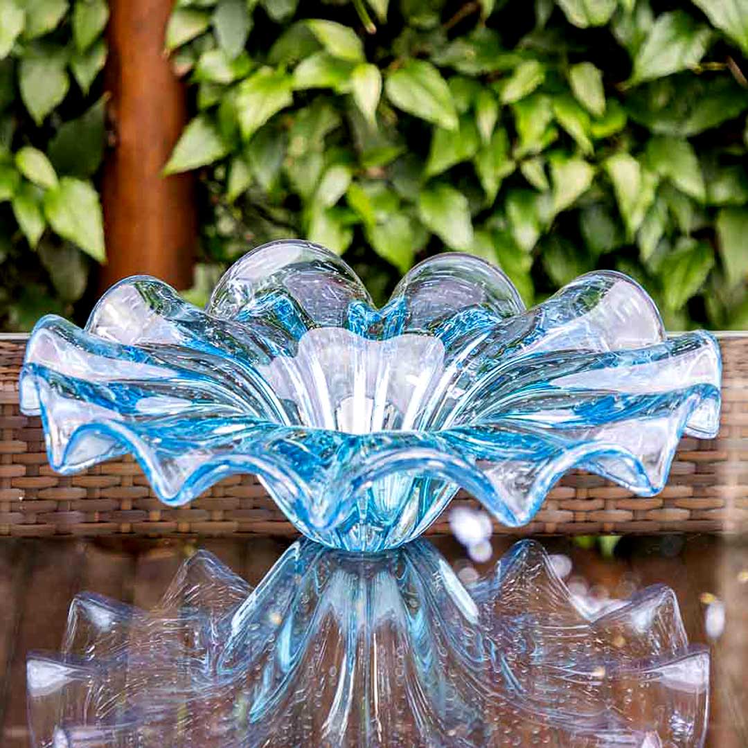 Murano Centro de Mesa Yara Aquamarine 2 | TrendHaus - Decoração para Casa