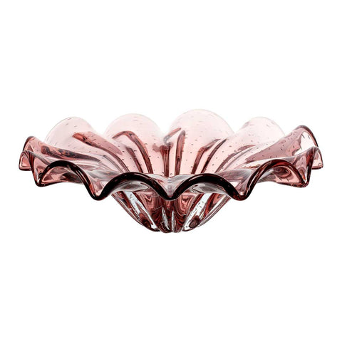 Centro de mesa em murano Yara Vintage Rosé em cristal soprado à mão com reflexos suaves | TrendHaus