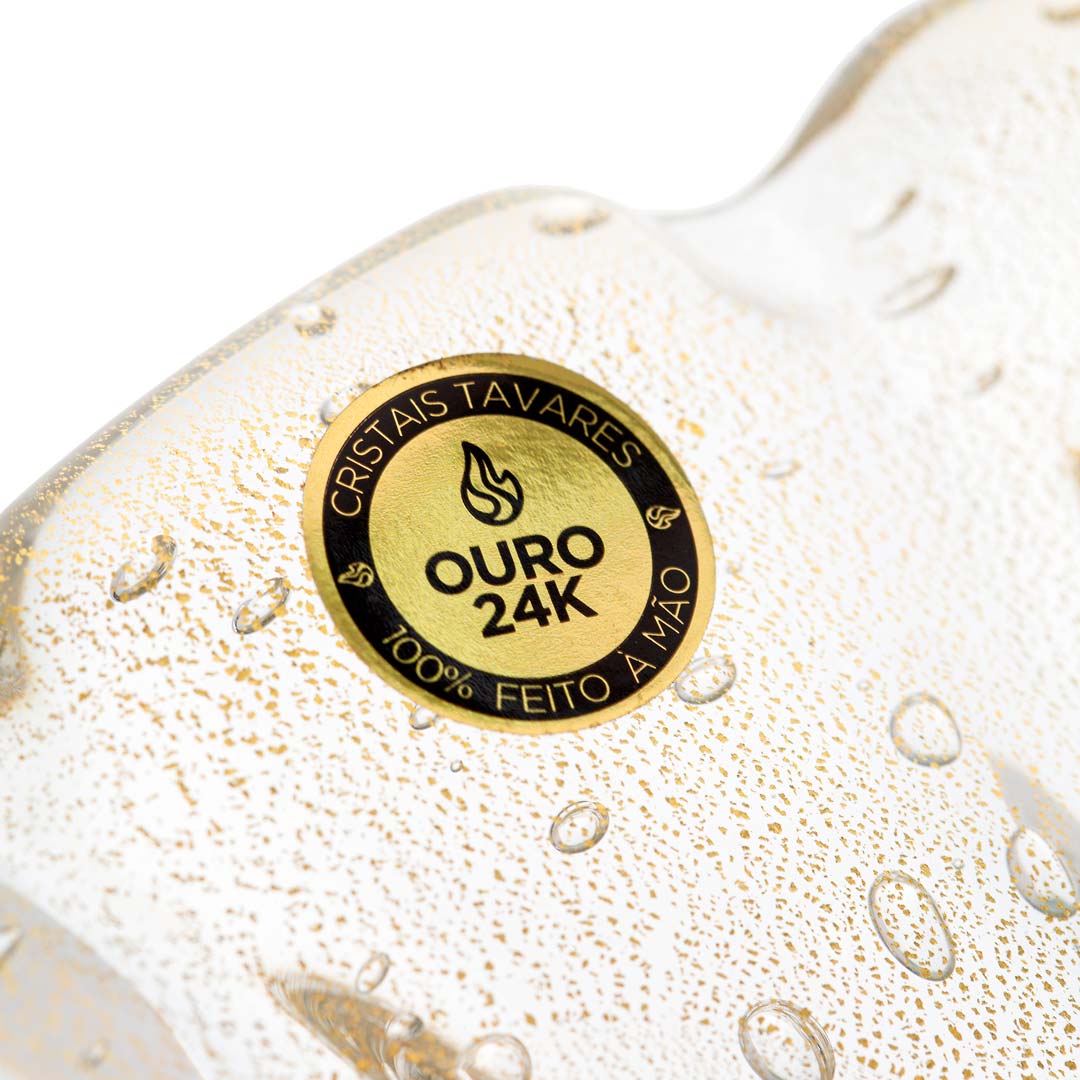 Murano Cristais Transparente com Ouro 24K Selo | TrendHaus - Decoração para Casa