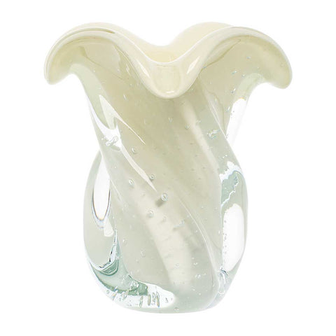 Vaso Murano Decorativo Argus Marfim em cristal soprado à mão com presença acolhedora | TrendHaus