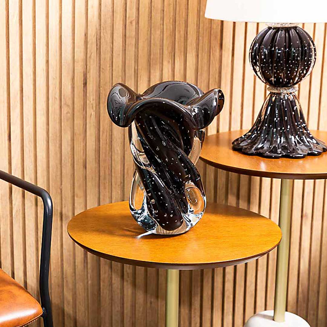 Murano Vaso Decorativo Argus Preto 2 | TrendHaus - Decoração para Casa