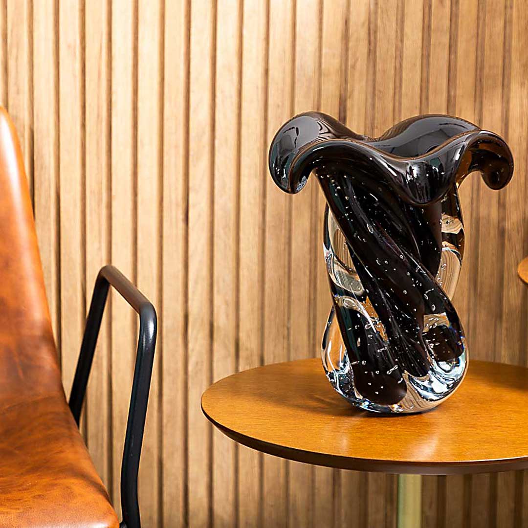 Murano Vaso Decorativo Argus Preto 3 | TrendHaus - Decoração para Casa
