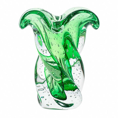 Vaso Murano Decorativo Argus Verde Esmeralda em cristal soprado à mão com reflexos profundos | TrendHaus