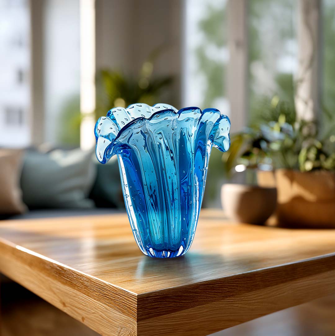 Murano  Vaso Decorativo Firenze Aquamarine Decora Sala de Estar | TrendHaus - Decoração para Casa