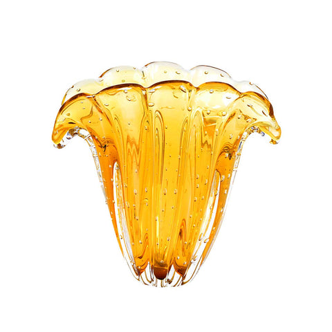 Vaso Murano Decorativo Firenze Âmbar em cristal soprado à mão com reflexos dourados | TrendHaus