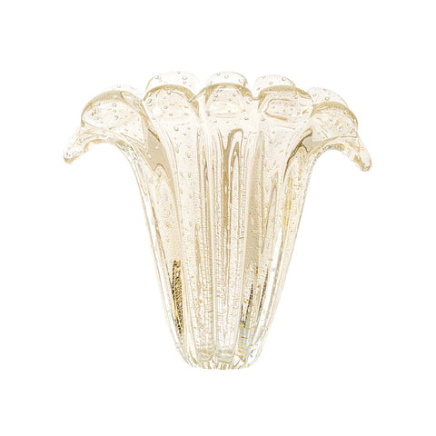 Vaso Murano Decorativo Firenze Transparente com Ouro 24K em cristal soprado à mão | TrendHaus
