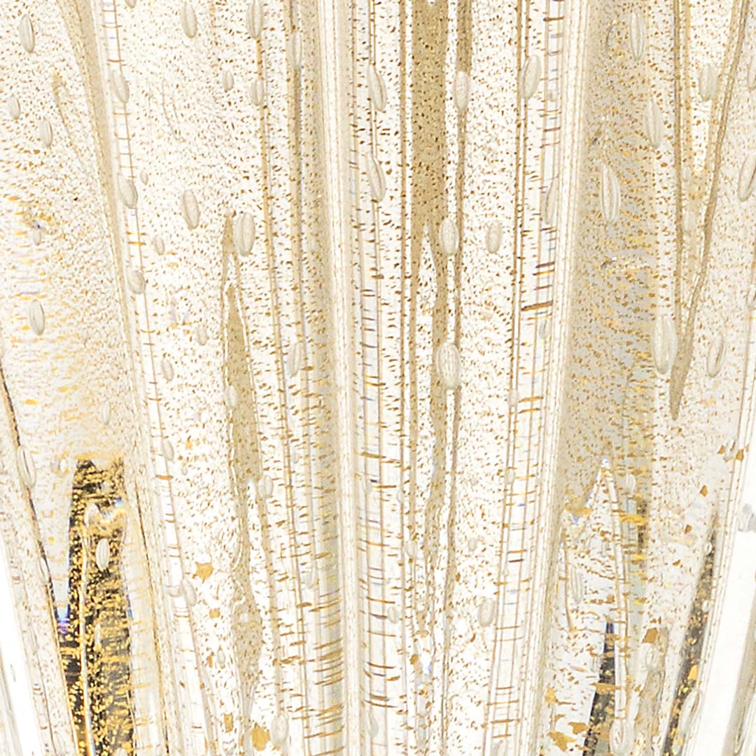 Murano Vaso Decorativo Firenze Transparente com Ouro 24K Detalhe | TrendHaus - Decoração para Casa