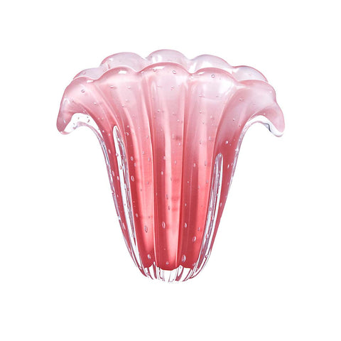 Vaso Murano Decorativo Firenze Rosa Quartzo em cristal translúcido soprado à mão | TrendHaus