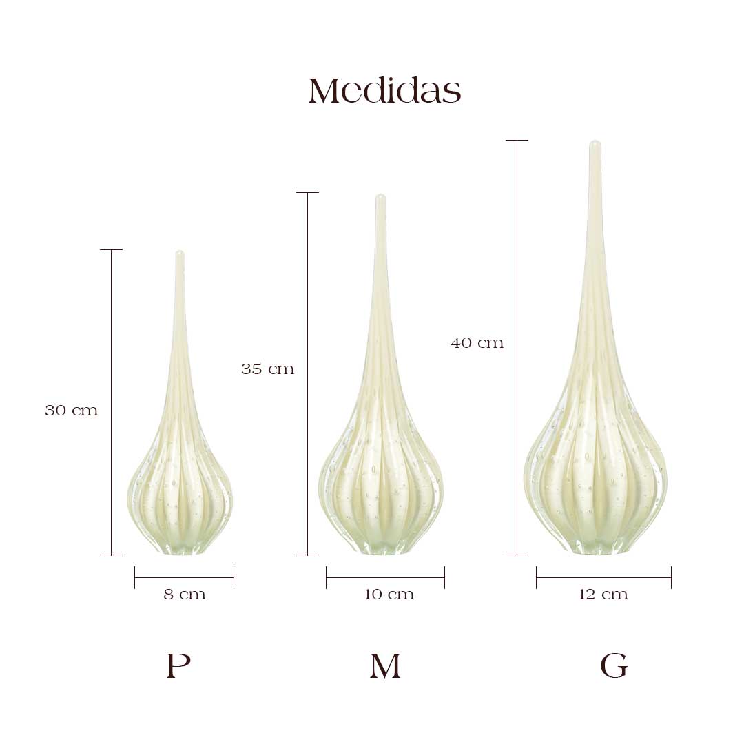 Murano Gota de Decoração Lighthouse Marfim Medidas | TrendHaus - Decoração para Casa