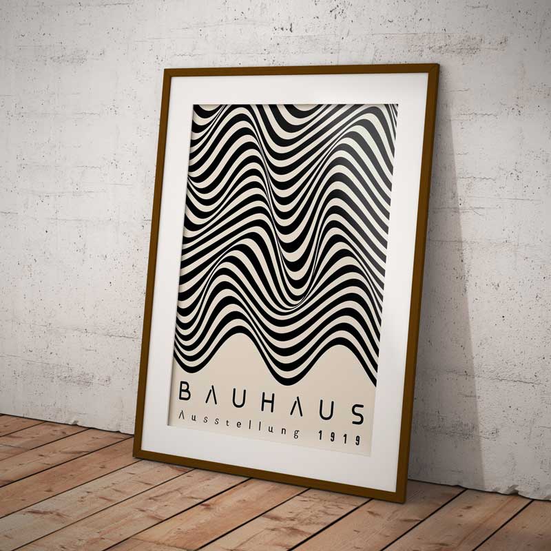 Quadro Decorativo Bauhaus Design Ausstellung 1919 Ondas | TrendHaus Decoração para Casa B